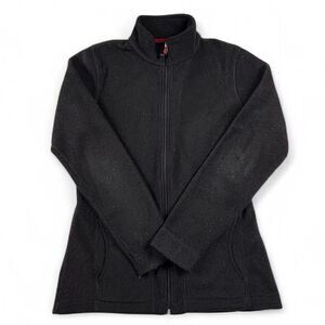 Woolrich Black Fleece Zip Up Jacket Women’s Small Outdoor Cozy Layer